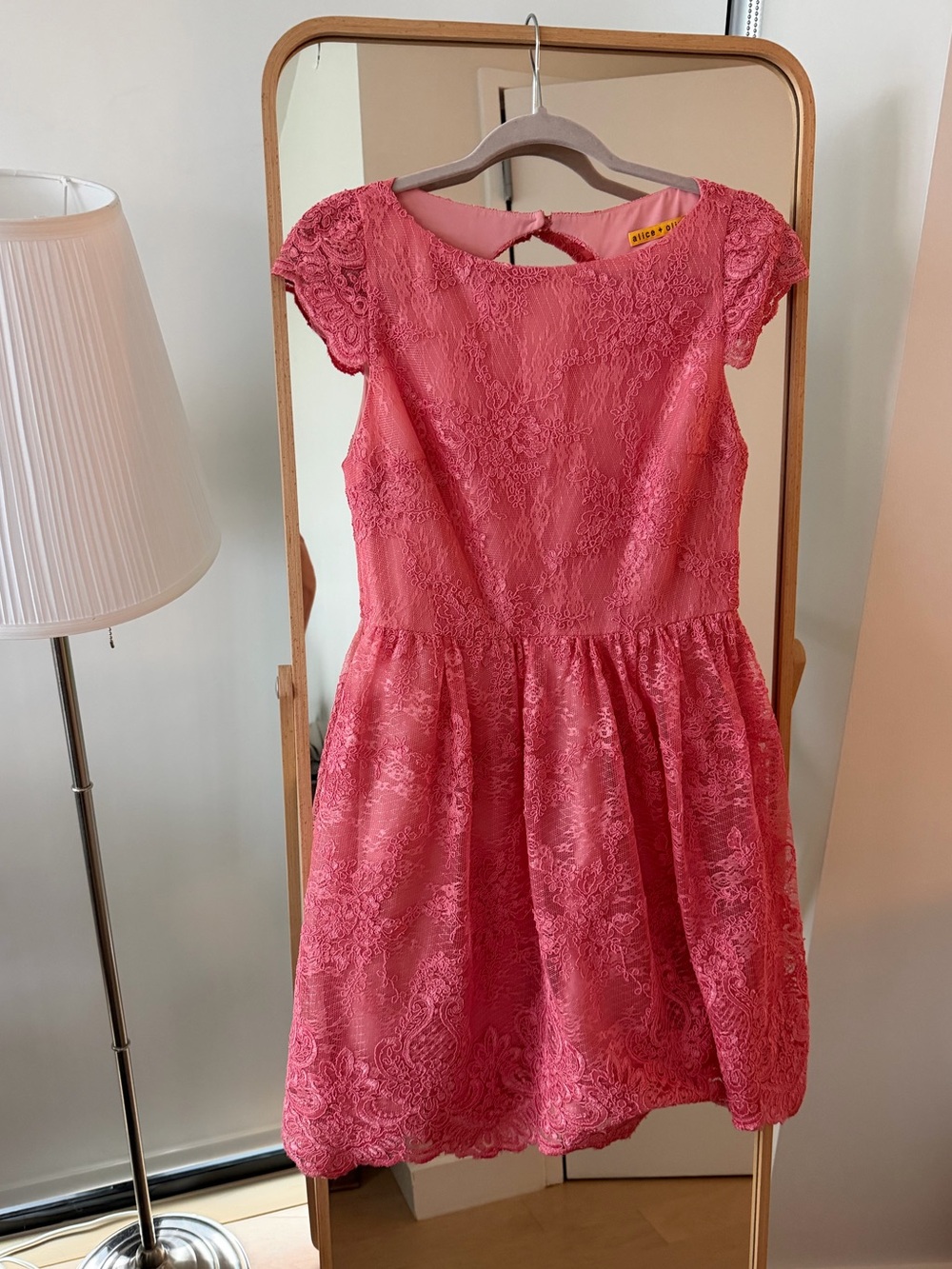Alice + Olivia Pink Lace Cocktail Dress